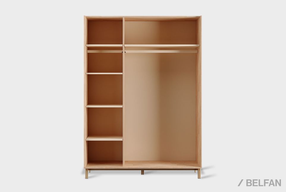 Шкаф для одежды 3-х дверный «Авеню» шпон дуба, МДФ, металл 3