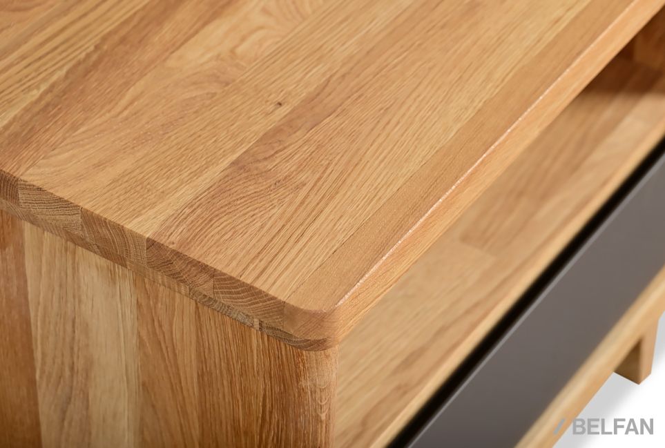 Тумба прикроватная "Уоллстрит" (с нишей) массив дуба, МДФ 4