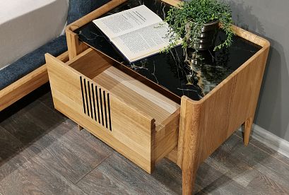 Тумба прикроватная "Бергамо"; дуб натуральный