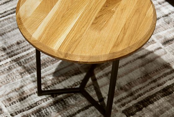 Стол журнальный "Арт" круглый 40 массив дуба, металл 6