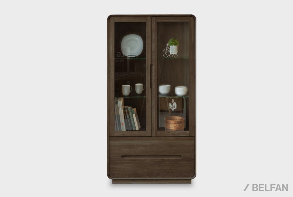 Витрина 2-х дверная "Монблан" массив дуба 2