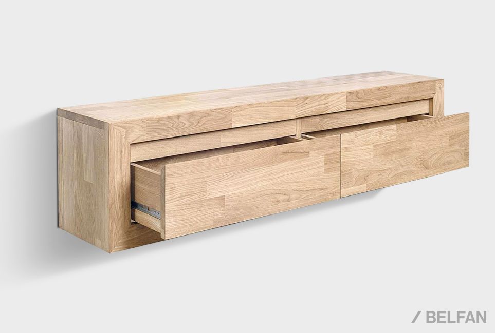 Тумба навесная "Арт" массив дуба 2