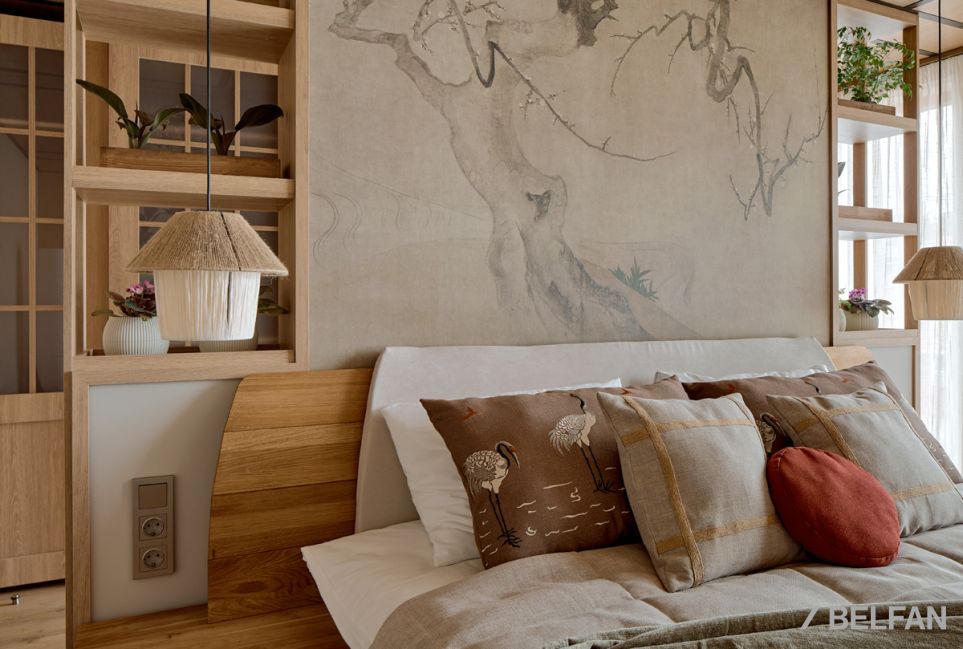 Кровать "Монблан" (с прикроватными тумбами) массив дуба 4