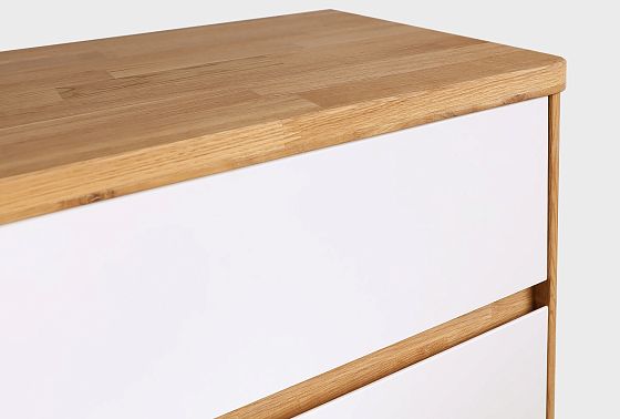 Комод "Уоллстрит" 5 (высокий) массив дуба, МДФ 7