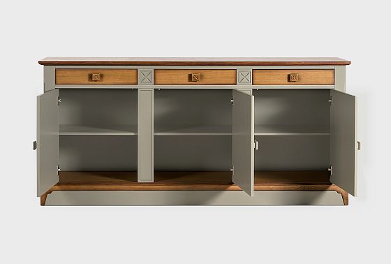 Тумба 3-х дверная "Бриансон" массив и шпон дуба, МДФ 8