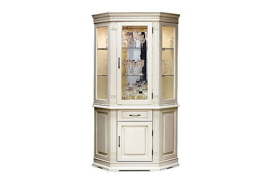 Шкаф комбинированный угловой "Верди Люкс 1уз" массив и шпон дуба 2