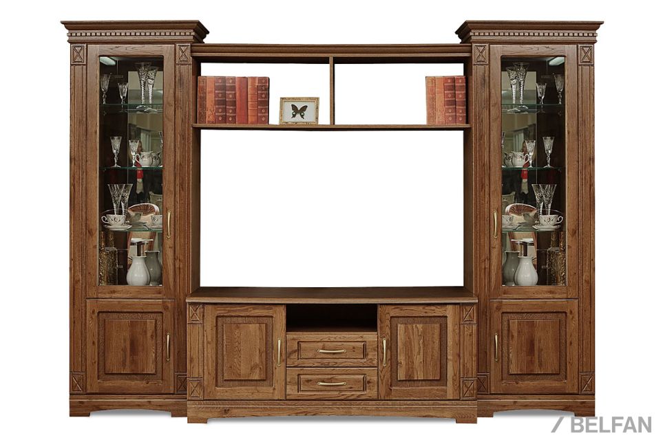 Шкаф комбинированный "Верди Люкс Т1" массив и шпон дуба 1