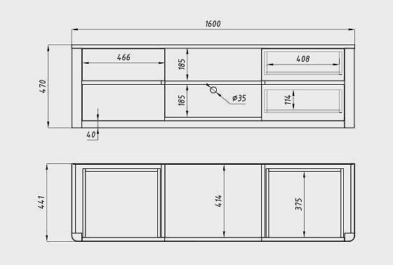 Тумба под ТВ "Норд" массив дуба 4