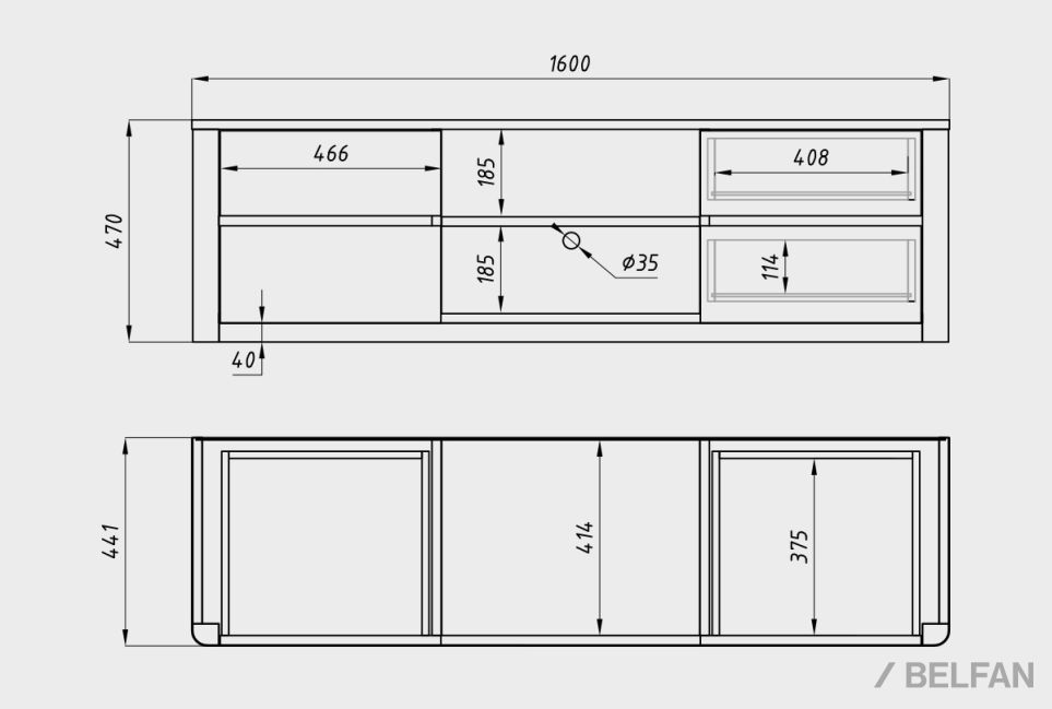 Тумба под ТВ "Норд" массив дуба 3