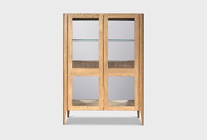 Тумба высокая "Бергамо" (стекло); дуб натуральный