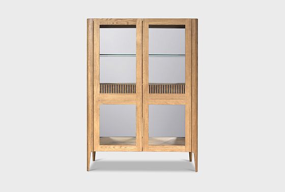 Тумба высокая "Бергамо" (стекло) массив дуба 10