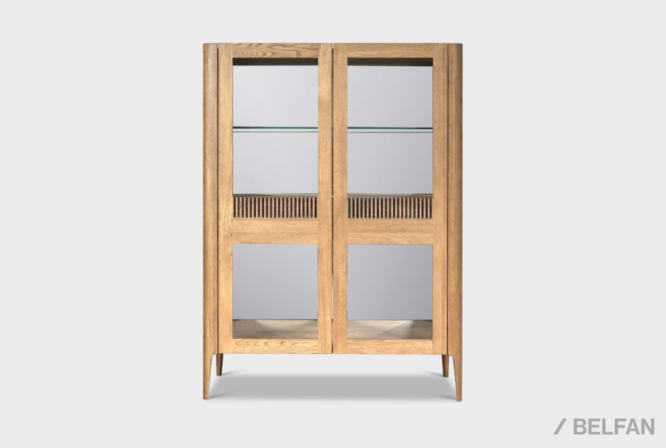 Тумба высокая "Бергамо" (стекло) массив дуба 2