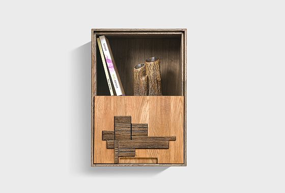 Шкаф навесной "Ирвинг Дизайн" 60 (правый) массив дуба 5