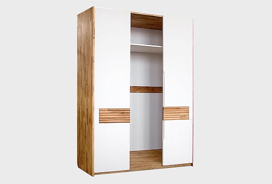 Шкаф для одежды 3-х дверный "Уоллстрит" массив дуба, МДФ 13