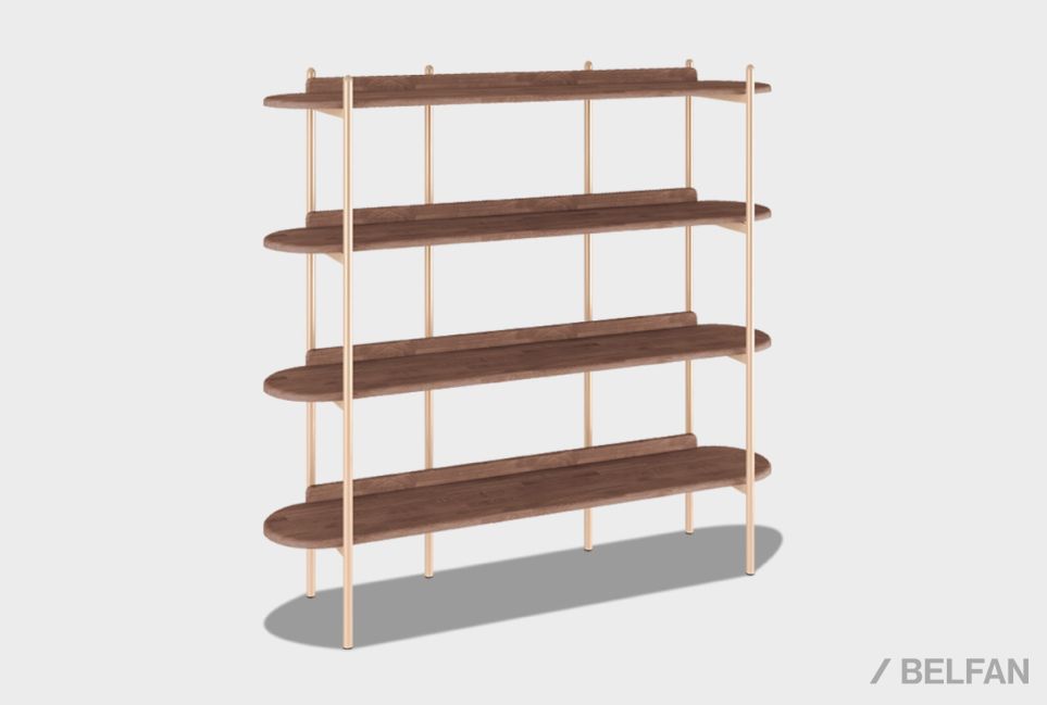 Стеллаж "Меридиан" 4 массив дуба, металл 1