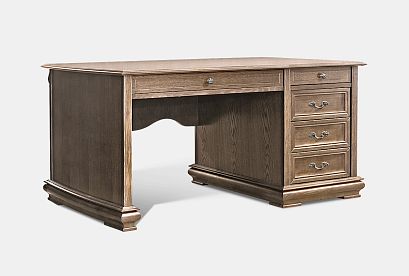 Стол письменный "Тэфи" (1 тумба справа); *ММ-218-21/01; амбэр с белой патиной