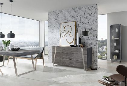 Шкаф с витриной 1-но дв. высокий "Dillinger" (левый)