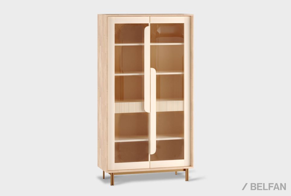 Витрина 2-х дверная «Авеню» шпон дуба, МДФ, металл 1