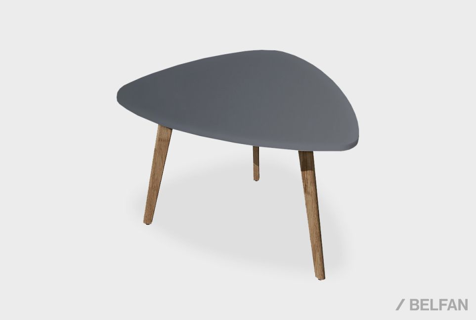 Стол журнальный "Уоллстрит" треугольный 265 массив дуба, МДФ 1