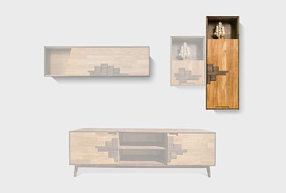 Шкаф навесной "Ирвинг Дизайн" 120 (правый); графит, бейц-масло