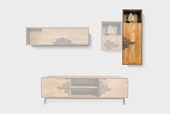 Шкаф навесной "Ирвинг Дизайн" 120 (правый) массив дуба 10