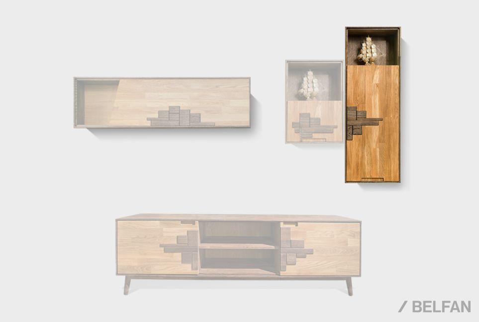 Шкаф навесной "Ирвинг Дизайн" 120 (правый) массив дуба 7