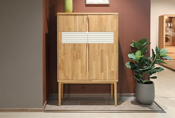 Тумба высокая "Уоллстрит" массив дуба, МДФ 4