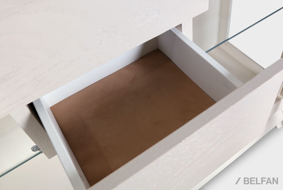 Тумба высокая "Соната" (стекло) массив и шпон дуба 5