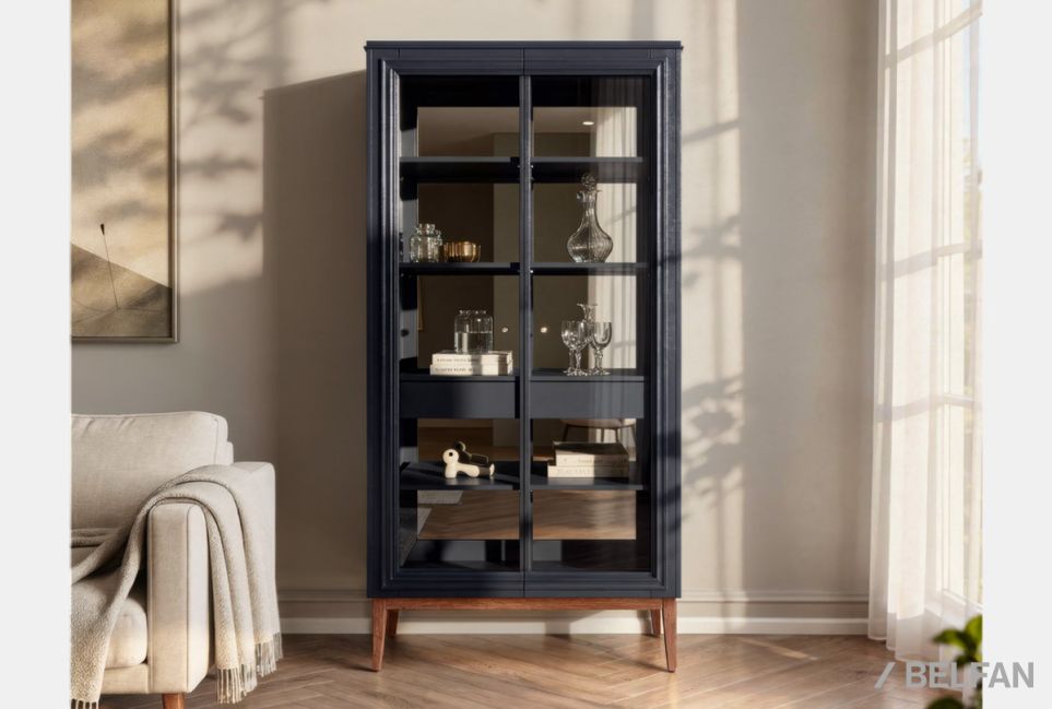 Витрина 2-х дв. "Сакраменто" массив и шпон дуба, МДФ 1