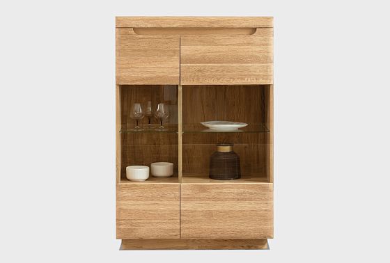 Тумба высокая "Бремен" (стекло) массив дуба 9