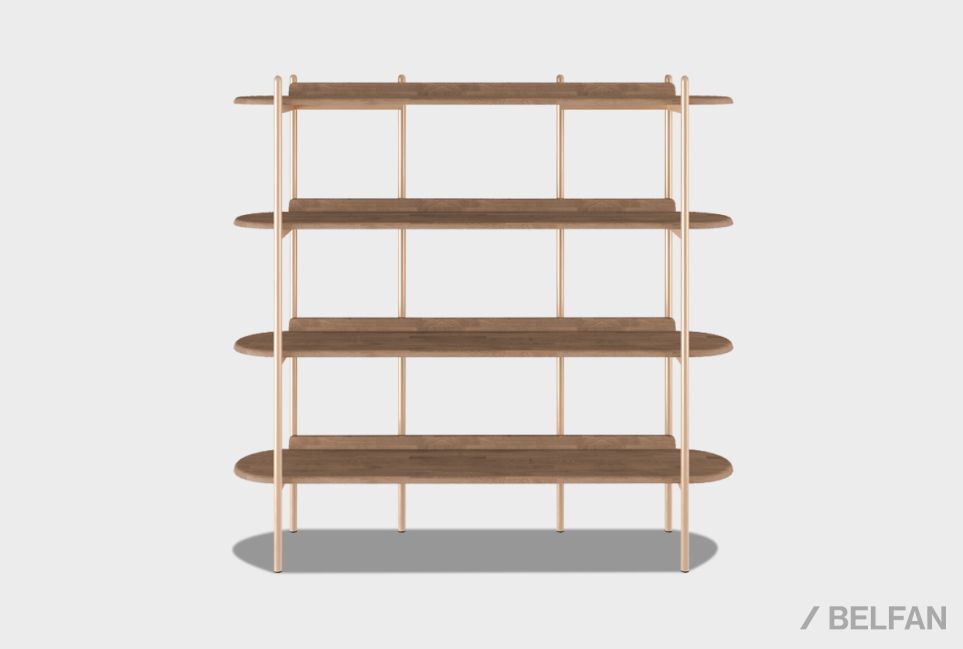 Стеллаж "Меридиан" 4 массив дуба, металл 2