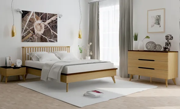 Спальня Элва #1. Цвет: графит + бейц-масло Спальня Элва #1