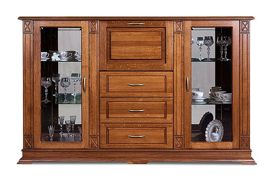 Тумба "Верди Люкс 3/3з" массив и шпон дуба 4