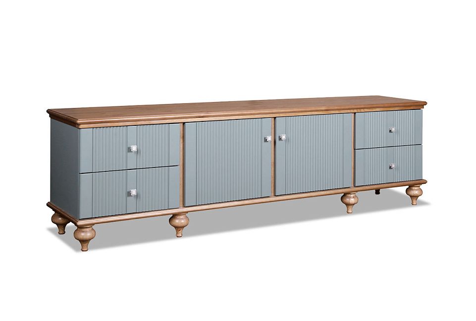 Тумба под ТВ "Рандеву" 24; белый лак+антик 24