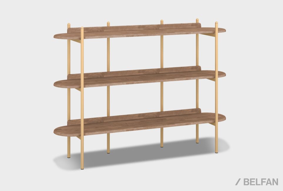 Стеллаж "Меридиан" 3 массив дуба, металл 2