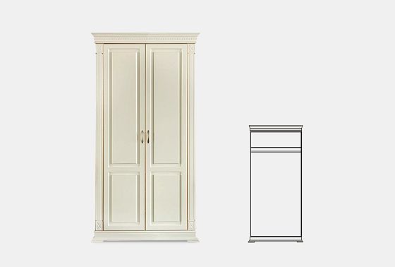 Шкаф 2-х дверный "Верди Люкс" массив и шпон дуба 3