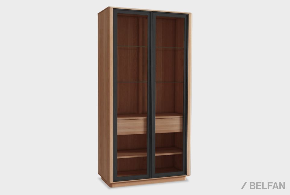 Шкаф с витриной 2-х дв. «Тор» массив дуба 1