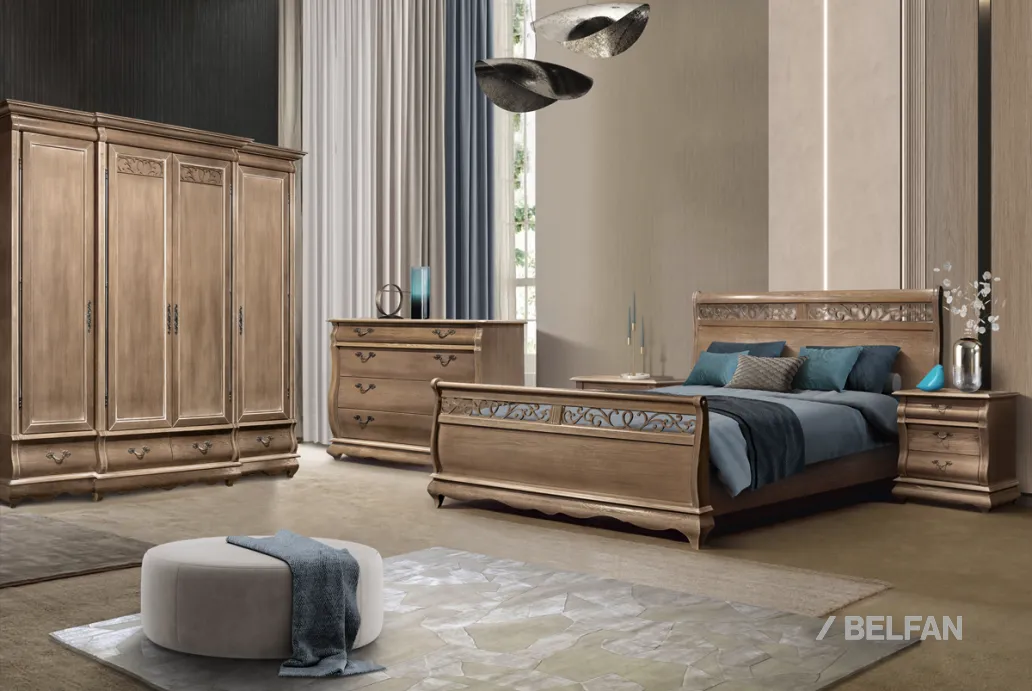 Спальня «Тэфи» #4 амбэр с белой патиной