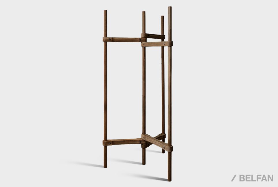 Вешалка напольная "Арт" (складная) массив дуба 1