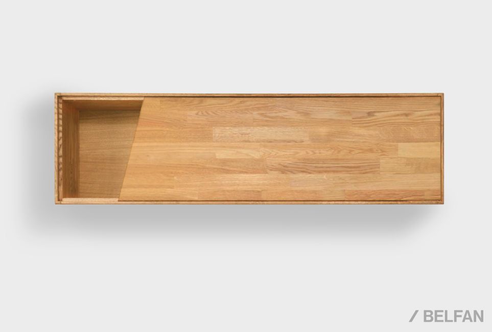 Шкаф навесной горизонтальный "Ирвинг" массив дуба 1