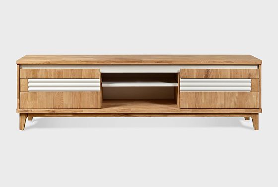 Тумба под ТВ "Уоллстрит" 170 (с нишей) массив дуба, МДФ 9