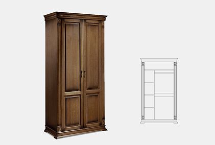 Шкаф для одежды 2-х дв. "Верди Люкс 2/3"