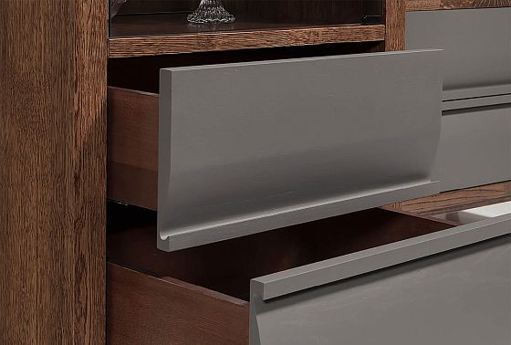 Витрина 1-но дверная «Дакота» (правая) массив и шпон дуба, МДФ 8