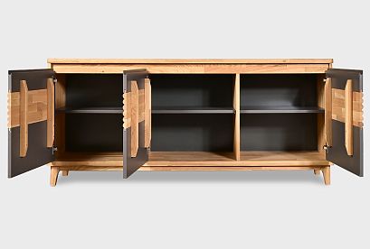 Тумба "Уоллстрит" 3; 3 двери; *А-012.33; к-бейц-масло, ф-антрацит, вст-бейц-масло