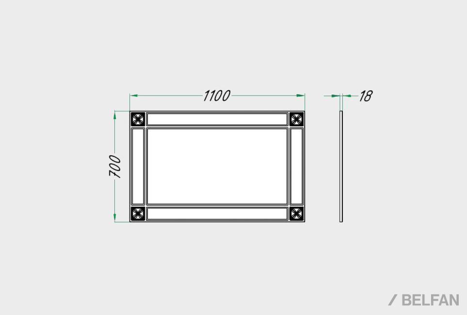 Зеркало навесное "Бриансон" МДФ 4