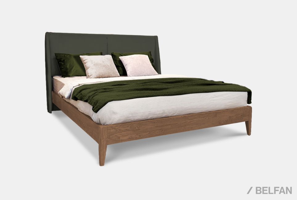 Кровать "Сакраменто" (мягкое изголовье) массив дуба 1