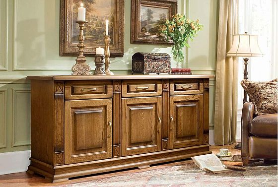 Тумба 3-х дверная "Верди Люкс 3" массив и шпон дуба 4