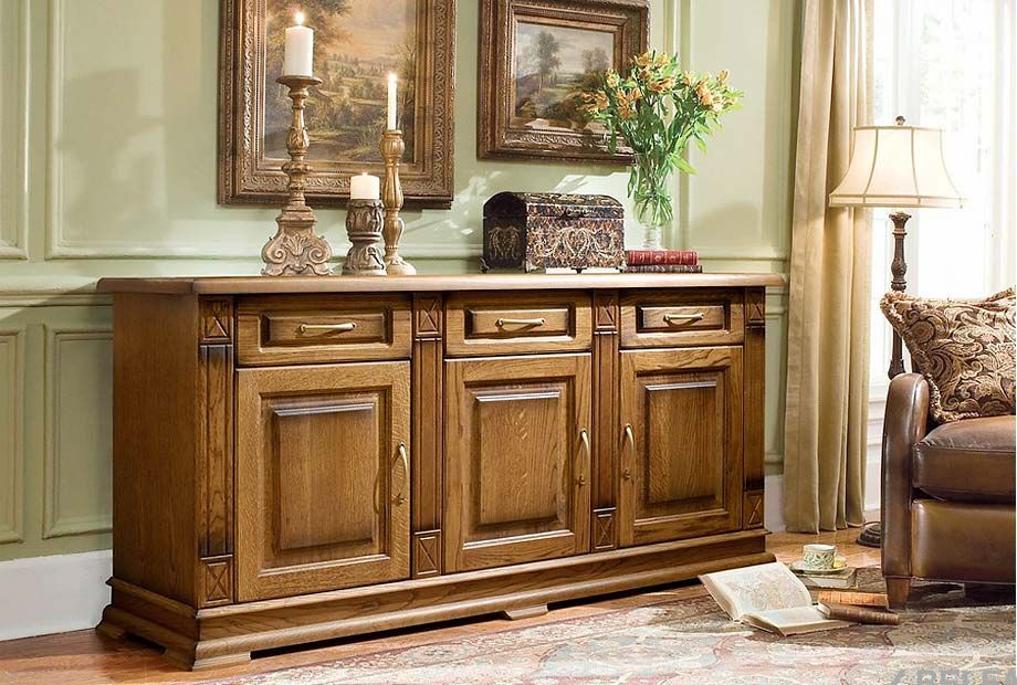 Тумба 3-х дверная "Верди Люкс 3" массив и шпон дуба 3