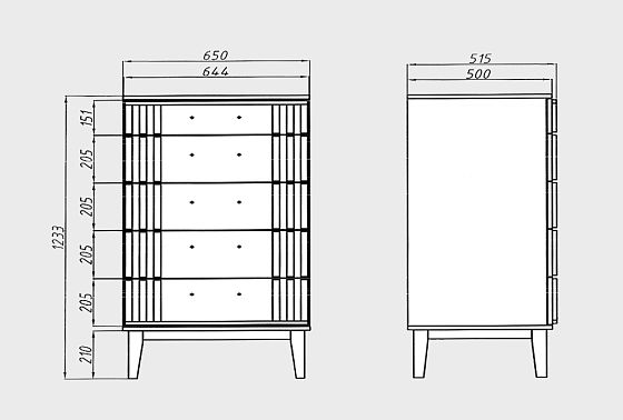 Комод "Чикаго" (высокий) массив и шпон дуба 3