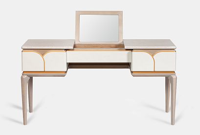 Стол туалетный "Алекса"; *ММ-376-06; айвори+жемчужный дуб, золотая патина